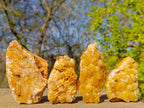 Natural Golden Limonite Quartz Crystal Clusters x 12 From Solwezi, Zambia - Toprock Gemstones and Minerals 