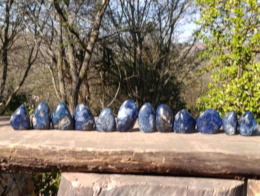 Polished Dumortierite Standing Display Pieces x 12 From Madagascar - Toprock Gemstones and Minerals 