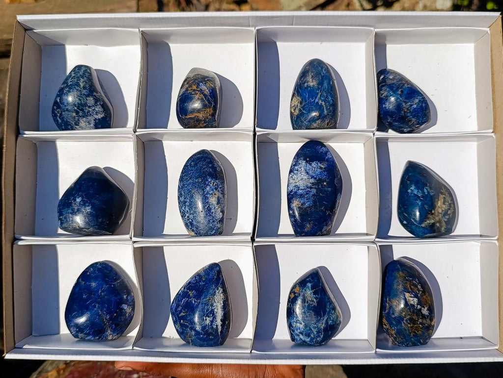Polished Dumortierite Standing Display Pieces x 12 From Madagascar - Toprock Gemstones and Minerals 