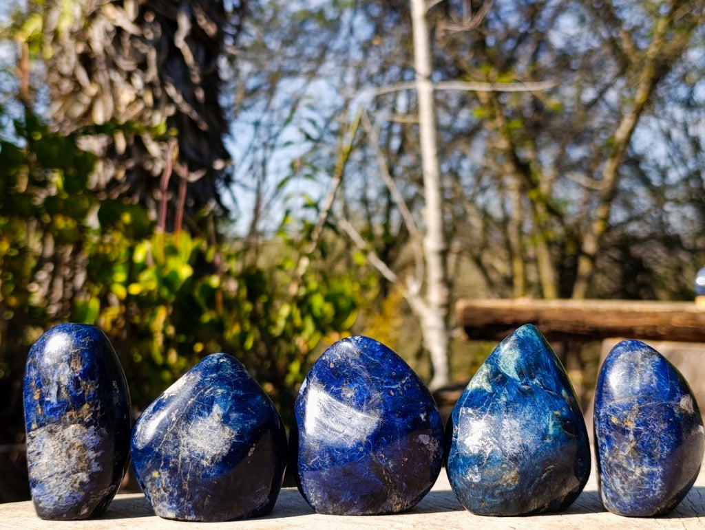Polished Dumortierite Standing Display Pieces x 12 From Madagascar - Toprock Gemstones and Minerals 
