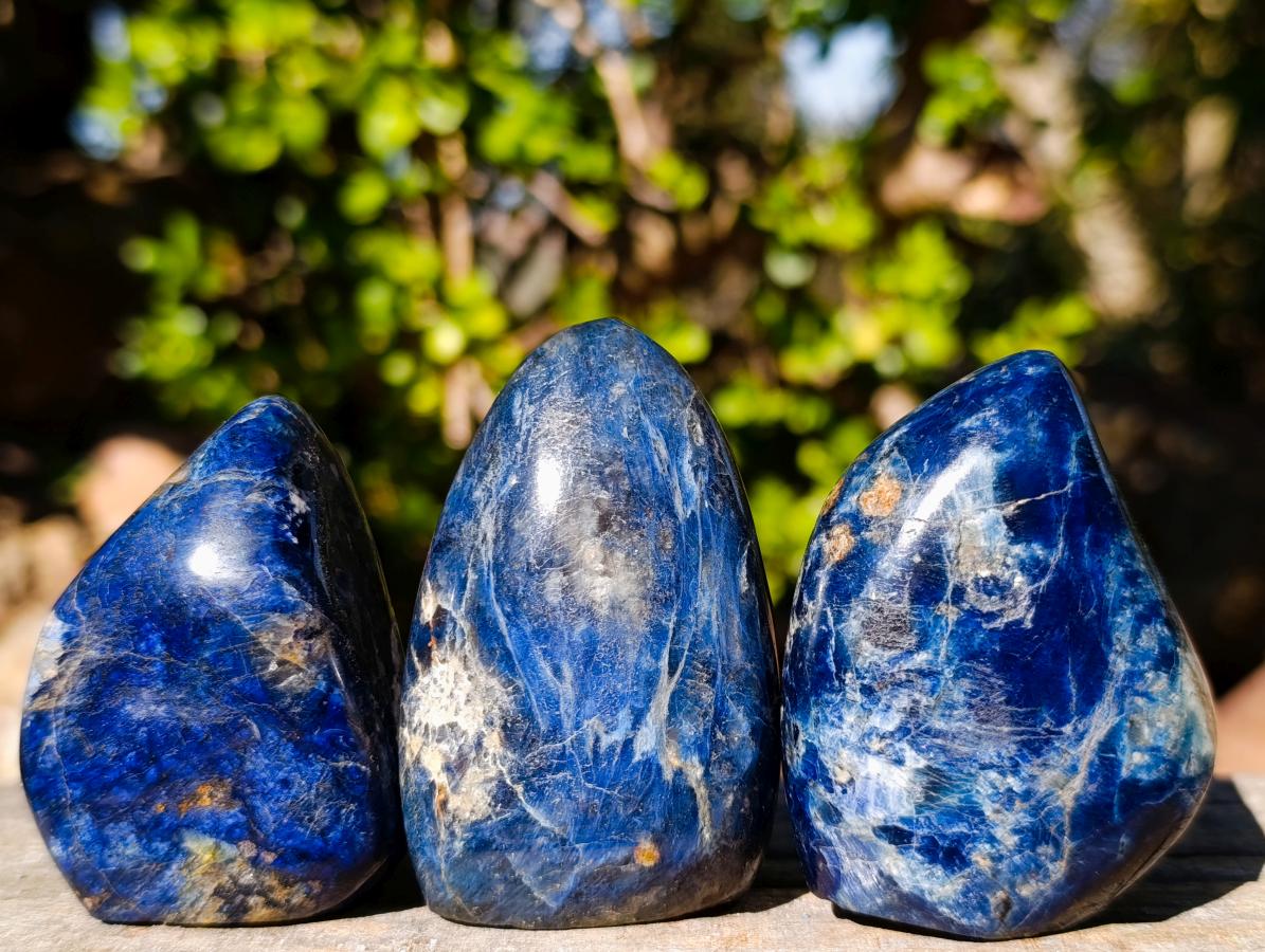 Polished Dumortierite Standing Display Pieces x 12 From Madagascar - Toprock Gemstones and Minerals 