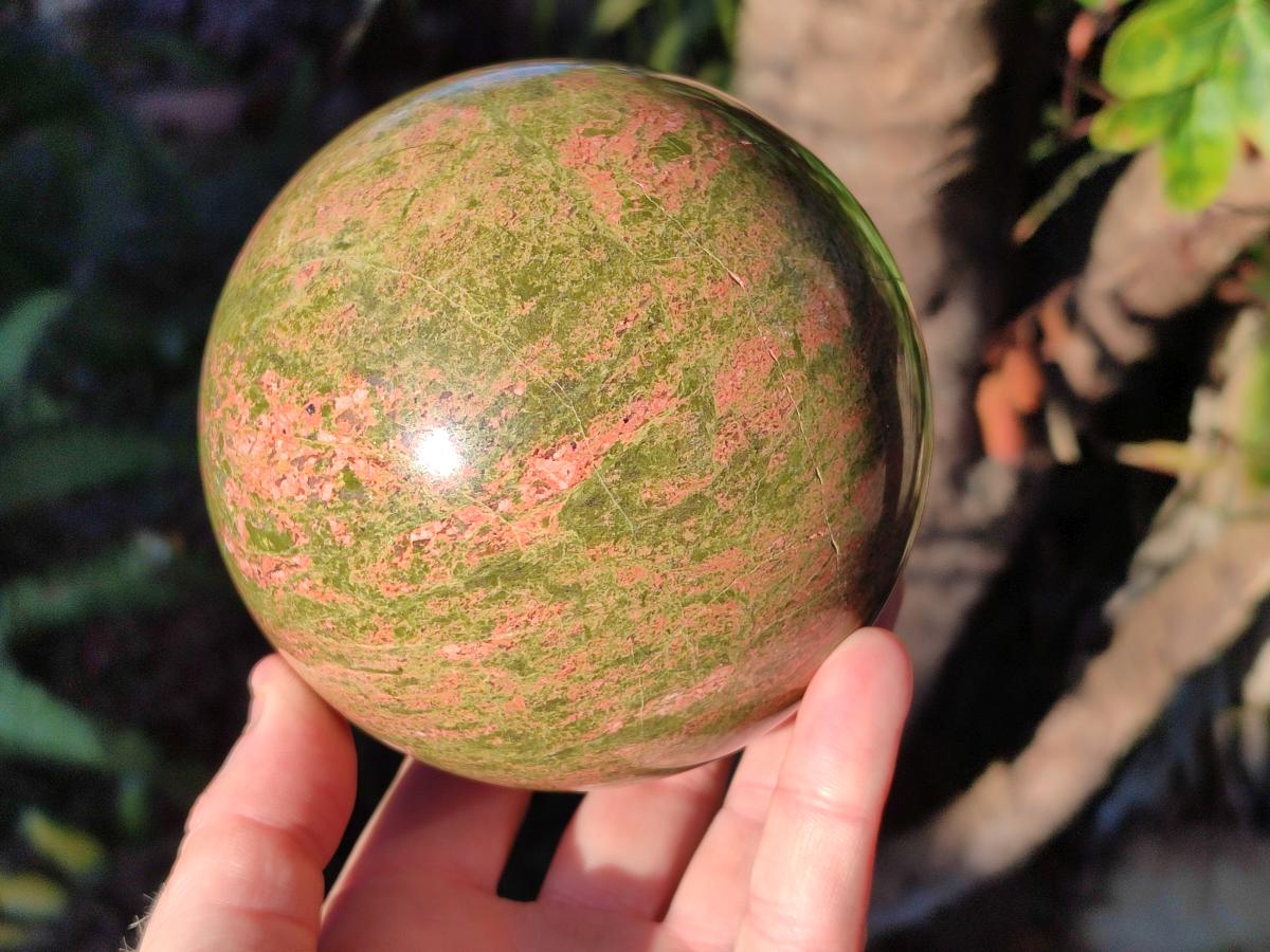 Polished Large Unakite Sphere x 1 From Messina, South Africa