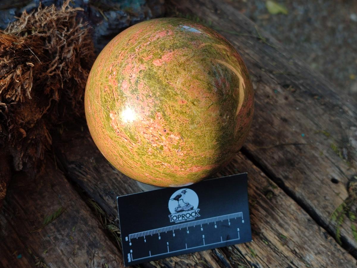 Polished Large Unakite Sphere x 1 From Messina, South Africa