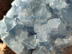Polished and Natural Blue Celestite Hearts x 2 From Sakoany, Madagascar
