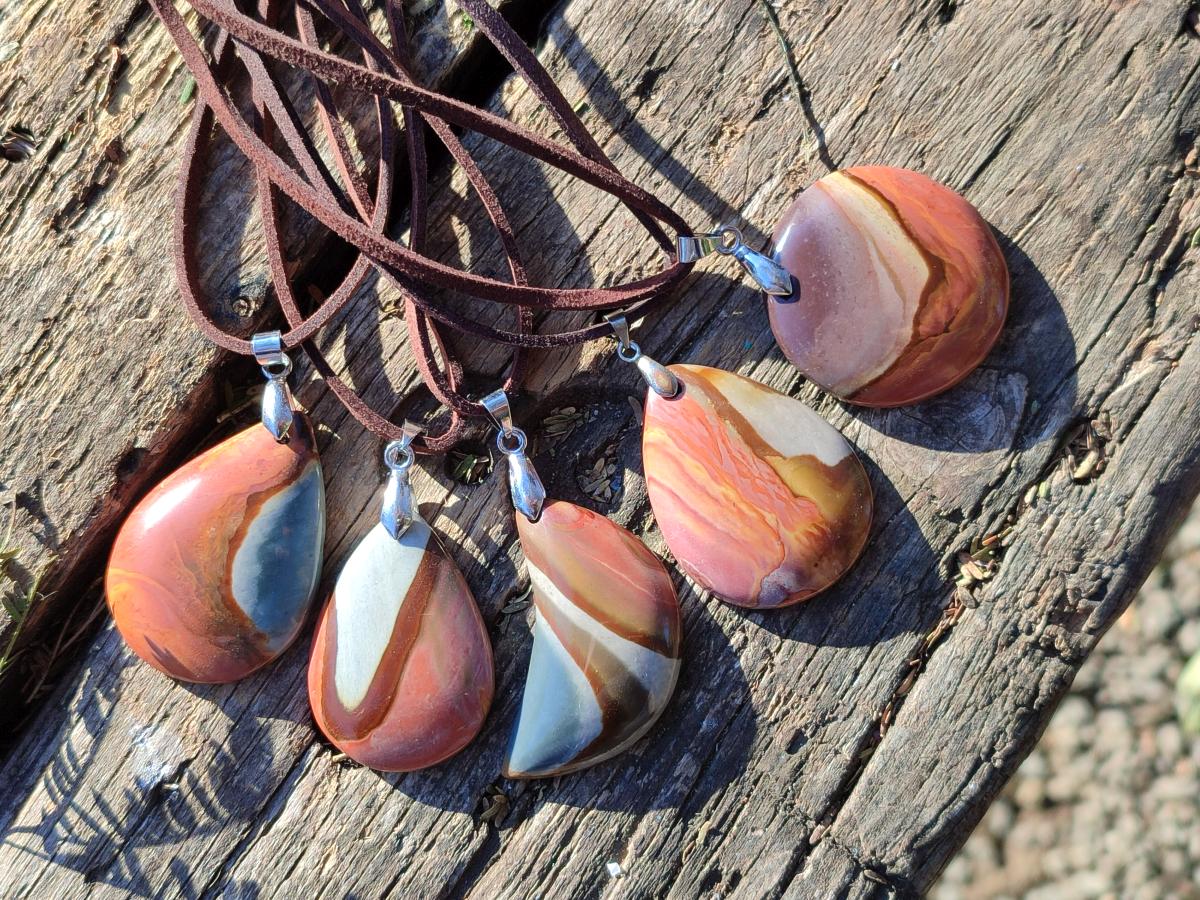 Hand Made Polychrome Jasper Necklaces x 12 From Androka, Madagascar