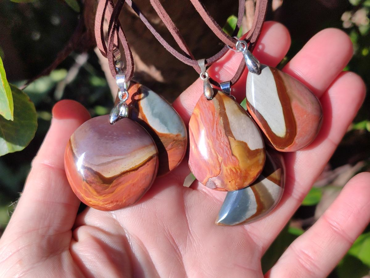 Hand Made Polychrome Jasper Necklaces x 12 From Androka, Madagascar