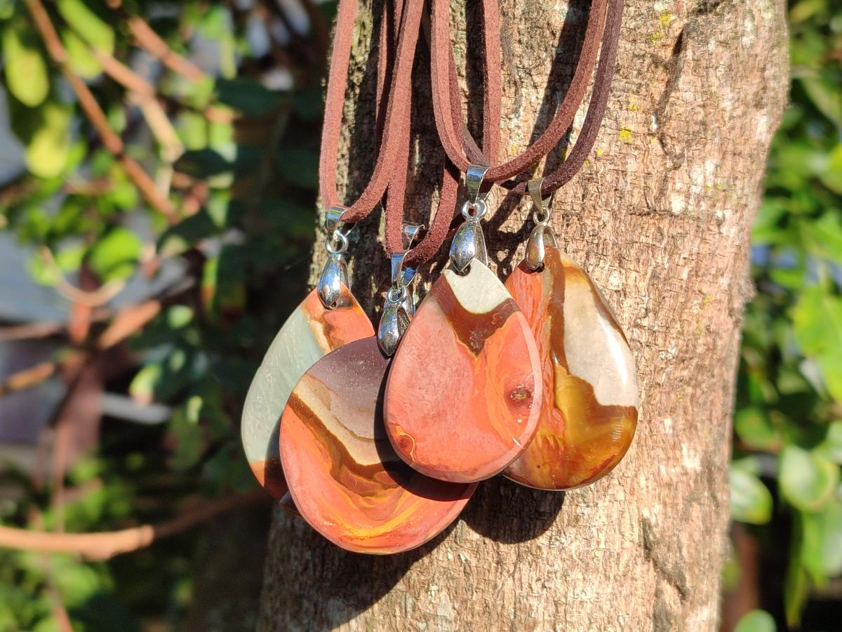 Hand Made Polychrome Jasper Necklaces x 12 From Androka, Madagascar