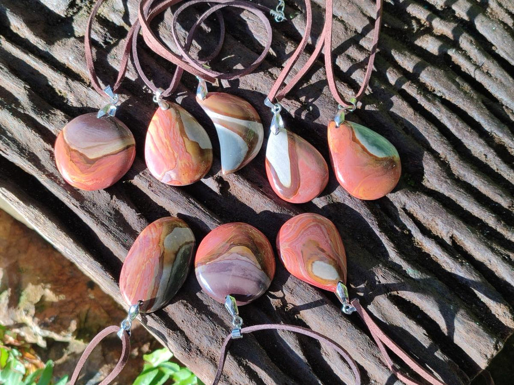 Hand Made Polychrome Jasper Necklaces x 12 From Androka, Madagascar