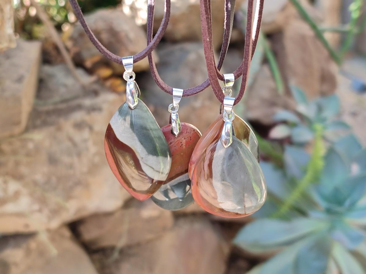 Hand Made Polychrome Jasper Necklaces x 12 From Androka, Madagascar