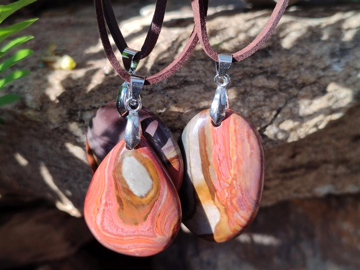Hand Made Polychrome Jasper Necklaces x 12 From Androka, Madagascar
