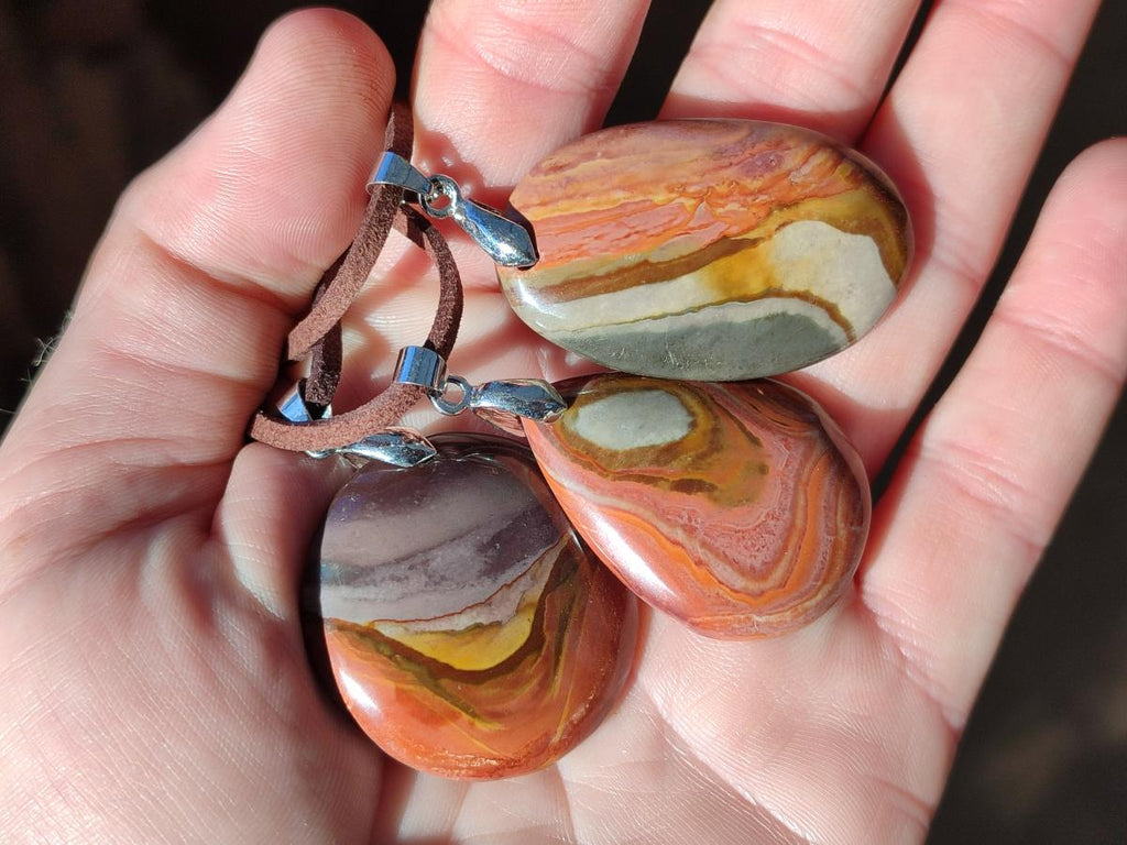 Hand Made Polychrome Jasper Necklaces x 12 From Androka, Madagascar