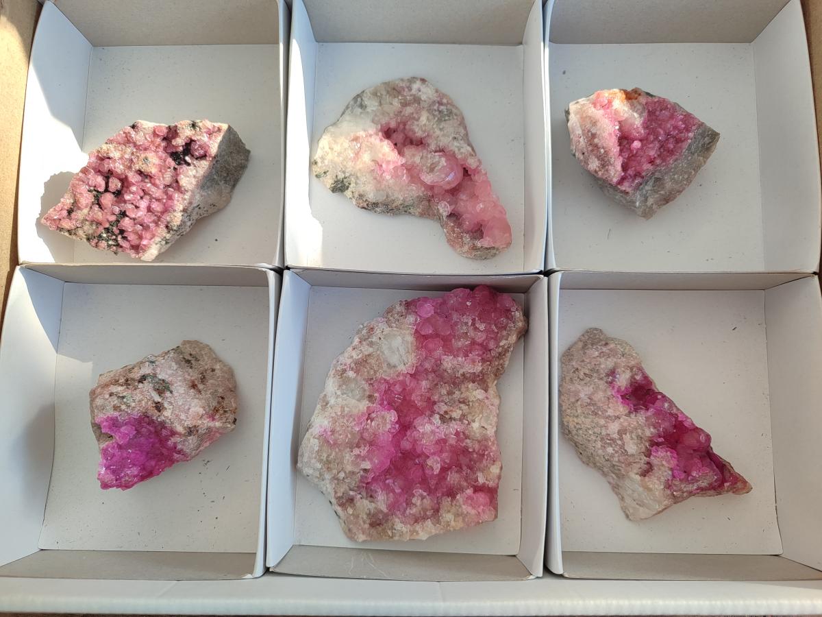 Natural Spherocobaltite Specimens x 6 From Musonoi Mine, Congo