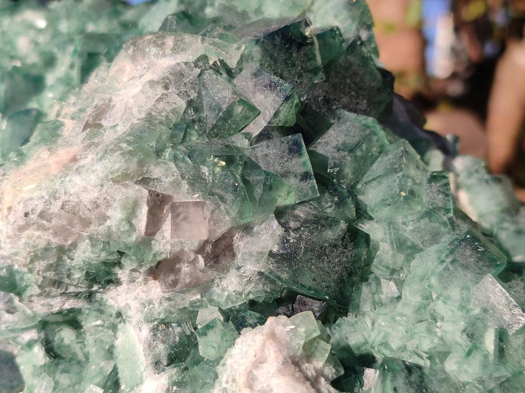 Natural XL Green Cubic Fluorite Specimen x 1 From Mandrosonoro, Madagascar