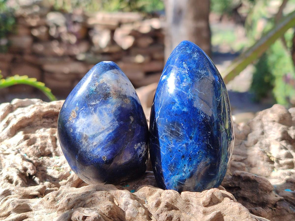 Polished Dumortierite Standing Display Pieces x 12 From Madagascar