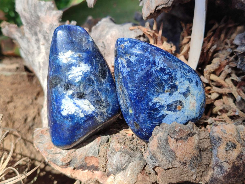 Polished Dumortierite Standing Display Pieces x 12 From Madagascar