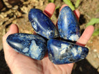 Polished Dumortierite Standing Display Pieces x 12 From Madagascar