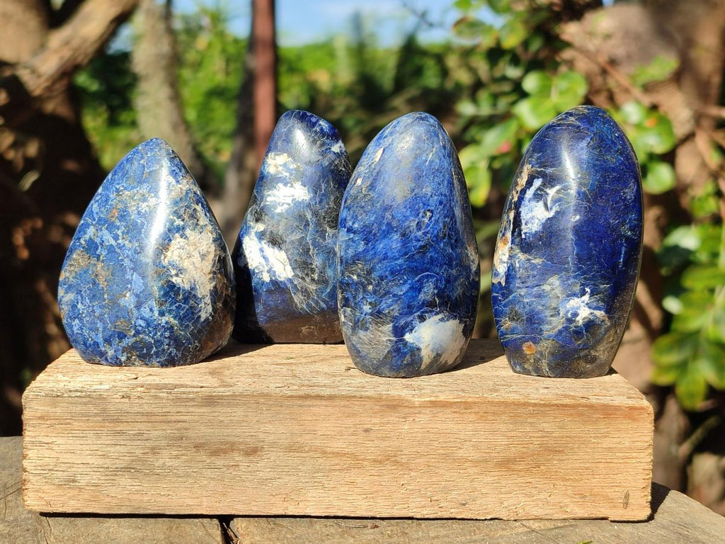 Polished Dumortierite Standing Display Pieces x 12 From Madagascar