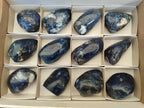 Polished Dumortierite Standing Display Pieces x 12 From Madagascar