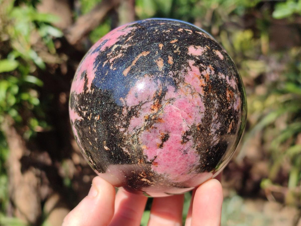 Polished Large Rhodonite Gemstone Sphere x 1 From Ambindavato, Madagascar - Toprock Gemstones and Minerals 