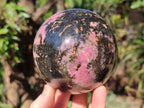 Polished Large Rhodonite Gemstone Sphere x 1 From Ambindavato, Madagascar - Toprock Gemstones and Minerals 