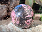 Polished Large Rhodonite Gemstone Sphere x 1 From Ambindavato, Madagascar - Toprock Gemstones and Minerals 