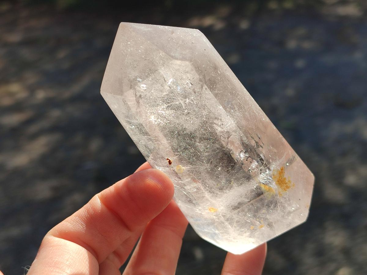 Polished Smokey and Clear Window Quartz Display Crystals x 6 From Madagascar
