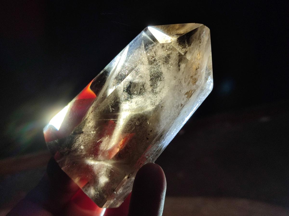 Polished Smokey and Clear Window Quartz Display Crystals x 6 From Madagascar