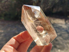 Polished Smokey and Clear Window Quartz Display Crystals x 6 From Madagascar