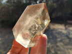 Polished Smokey and Clear Window Quartz Display Crystals x 6 From Madagascar