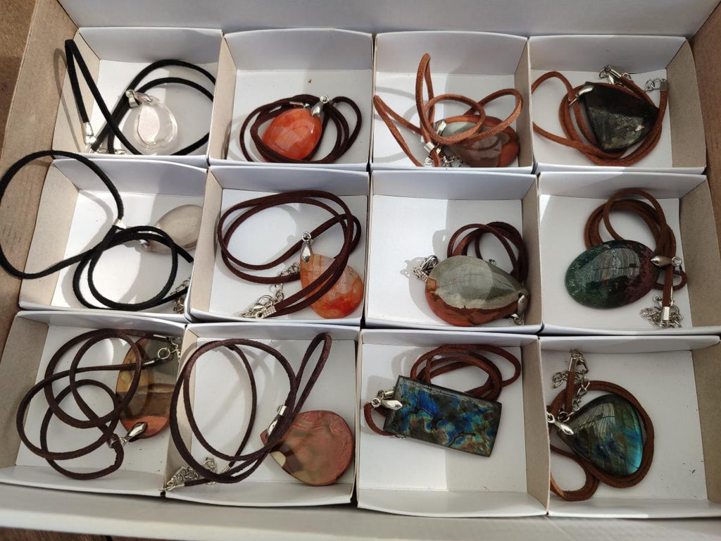 Hand Made Mix of Multi Mineral Necklaces x 12 From Madagascar