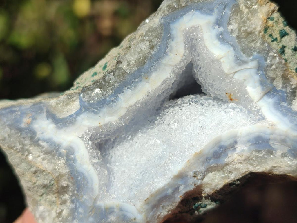 Natural Blue Lace Agate Geode Specimens x 24 From Nsanje, Malawi