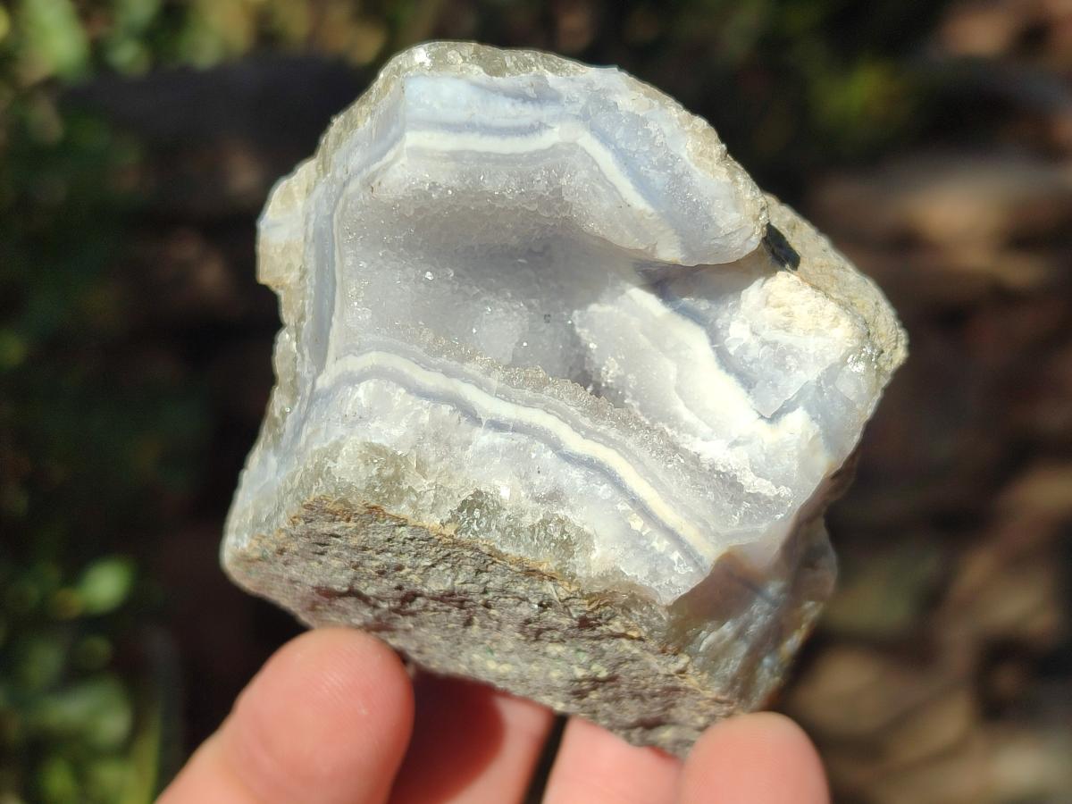 Natural Blue Lace Agate Geode Specimens x 24 From Nsanje, Malawi