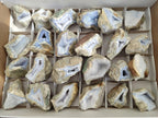Natural Blue Lace Agate Geode Specimens x 24 From Nsanje, Malawi