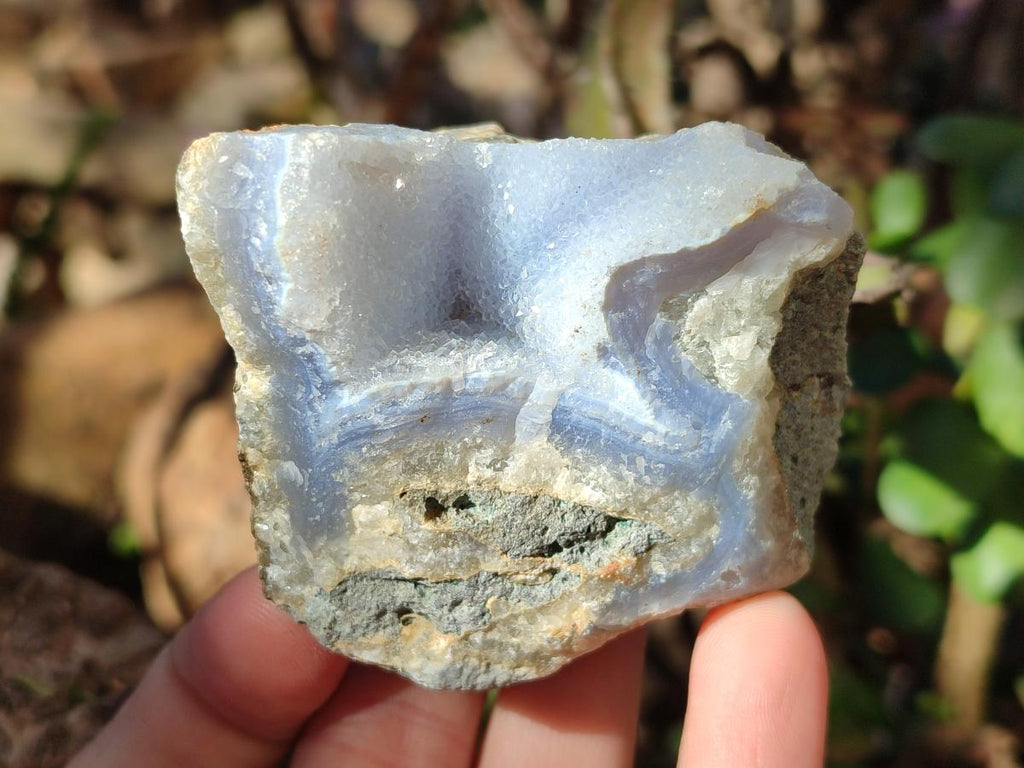 Natural Blue Lace Agate Geode Specimens x 24 From Nsanje, Malawi