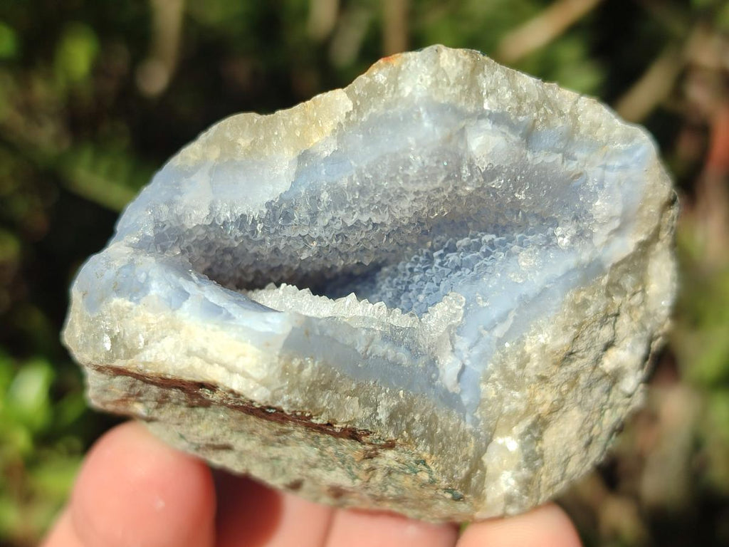 Natural Blue Lace Agate Geode Specimens x 24 From Nsanje, Malawi