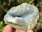 Natural Blue Lace Agate Geode Specimens x 24 From Nsanje, Malawi