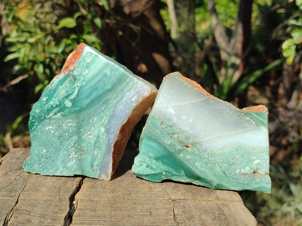 Polished One Side Great Dyke Mtorolite Chrysoprase Plates x 6 From Great Dyke Mountain Range, Zimbabwe - Toprock Gemstones and Minerals 