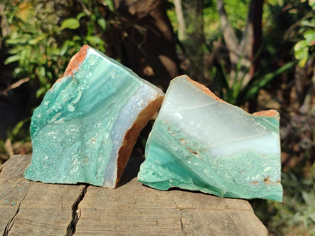 Polished One Side Great Dyke Mtorolite Chrysoprase Plates x 6 From Great Dyke Mountain Range, Zimbabwe - Toprock Gemstones and Minerals 