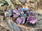 Natural Metallic Cobbed Purpurite Specimens x 12 From Erongo, Namibia