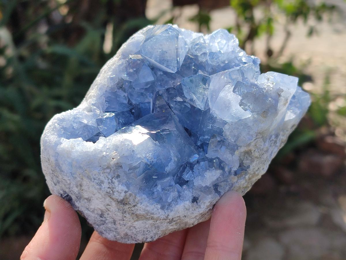 Natural Blue Celestite Specimens x 2 From Sakoany, Madagascar
