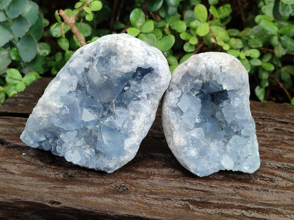 Natural Blue Celestite Specimens x 2 From Sakoany, Madagascar