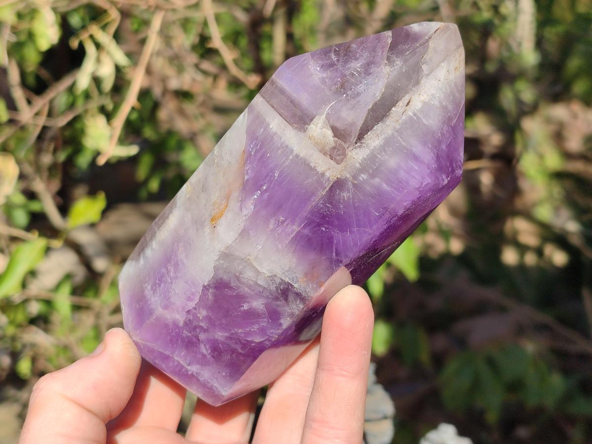 Polished Chevron Amethyst Display Crystals x 3 From Madagascar