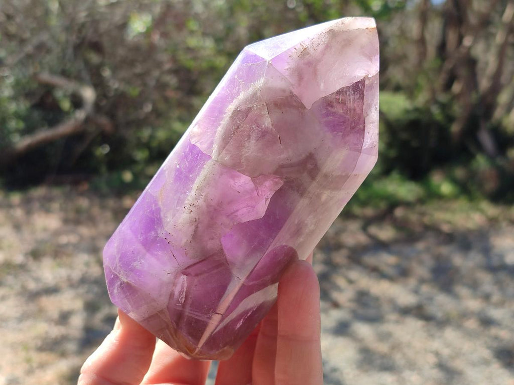 Polished Chevron Amethyst Display Crystals x 3 From Madagascar