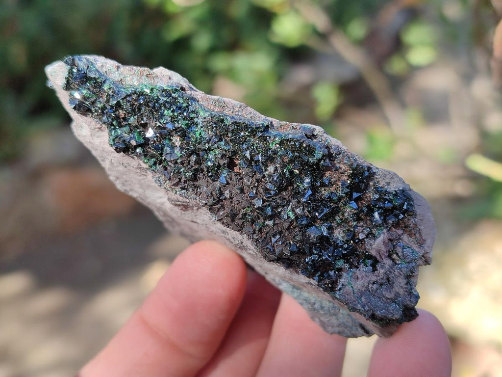 Natural Crystalline Libethenite Specimens on Dolomite Matrix x 6 From Shituru, Congo