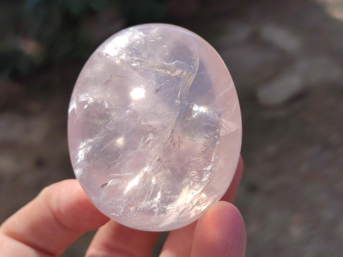 Polished Gemmy Rose Quartz Palm Stones x 20 From Madagascar