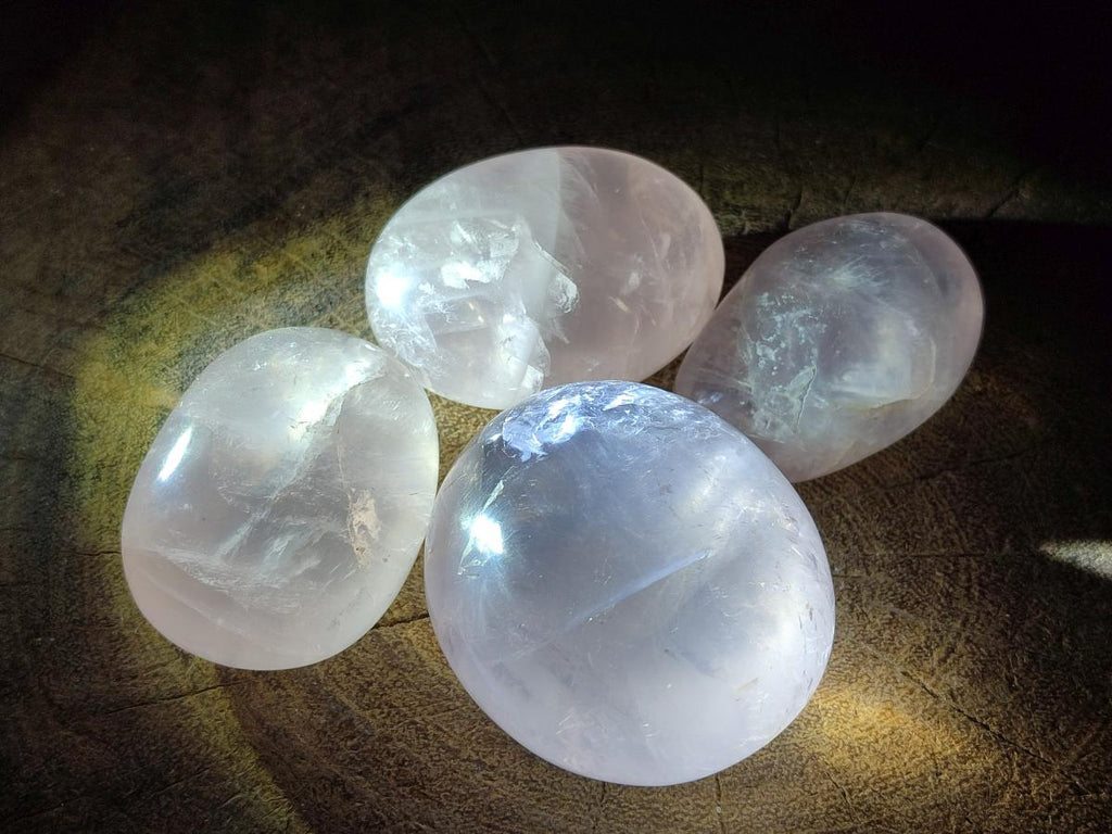 Polished Gemmy Rose Quartz Palm Stones x 20 From Madagascar