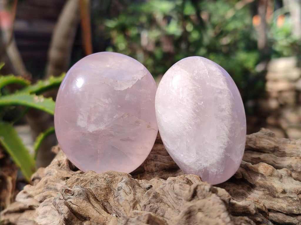 Polished Gemmy Rose Quartz Palm Stones x 20 From Madagascar