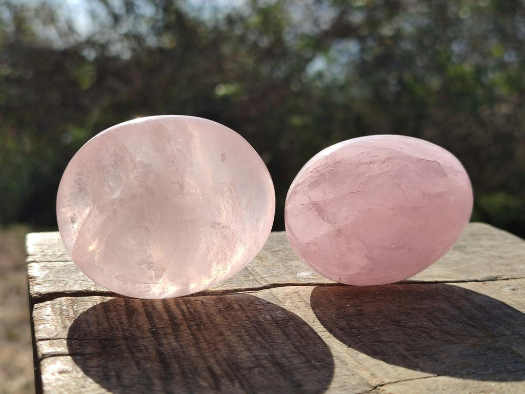 Polished Gemmy Rose Quartz Palm Stones x 20 From Madagascar