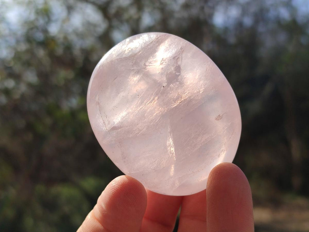 Polished Gemmy Rose Quartz Palm Stones x 20 From Madagascar