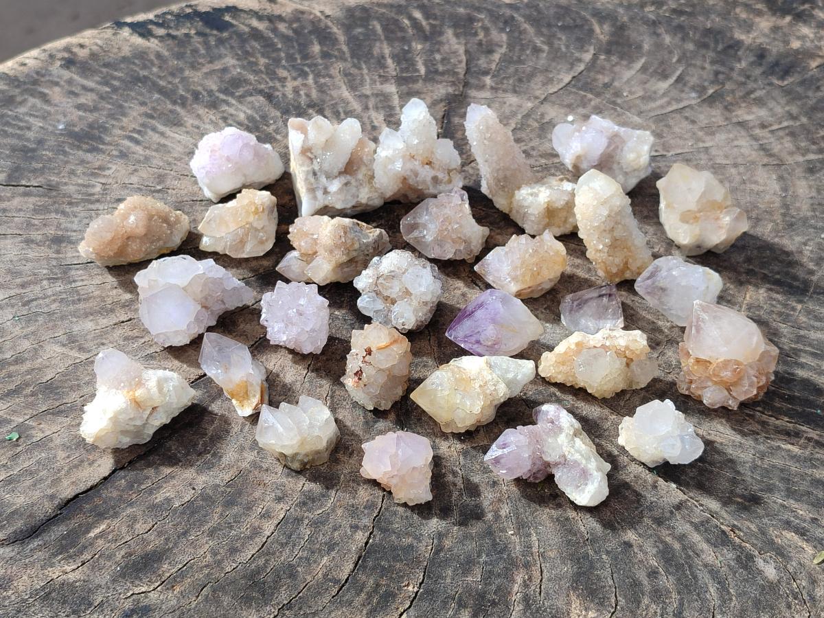 Natural Mix of Small Spirit Quartz Crystals and Clusters x 70 From Boekenhouthoek, South Africa